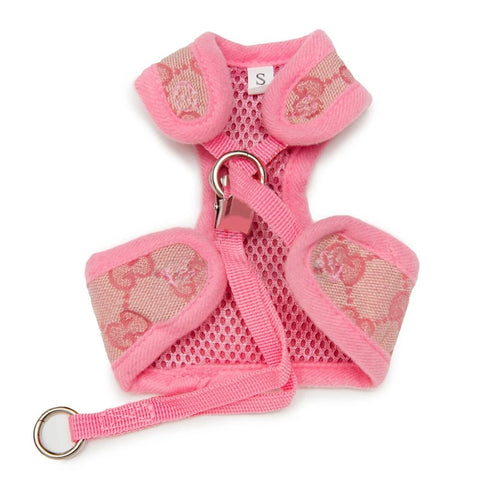 Pink Gucci dog harness