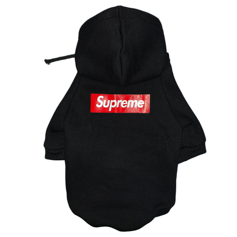 black/red supreme dog hoodie