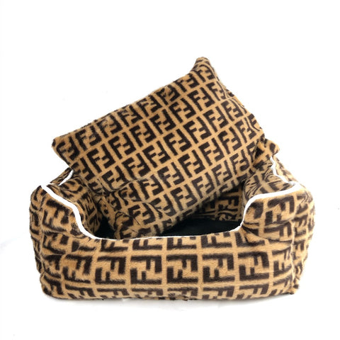 fendi monogram dog bed pet-a-porter