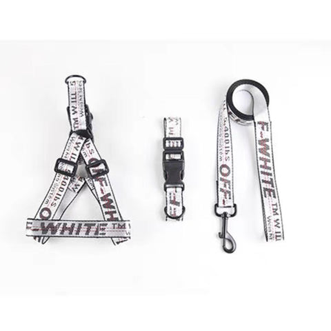 Woof White Collar, Harness & Lead Set | Pet-a-Porter |  .