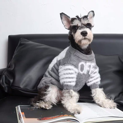 off white dog sweater