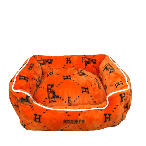 orange Hermes Dog bed pet-a-porter