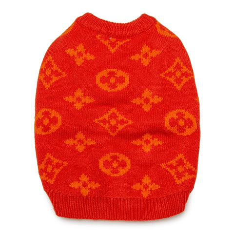 red lv dog jumper