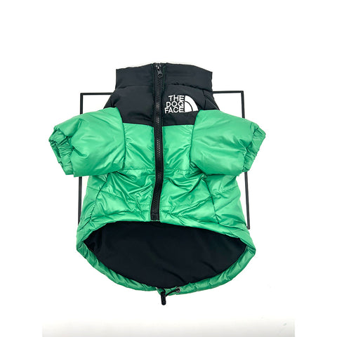 the dog face coat green