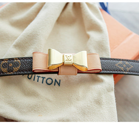 LV dog collar bow