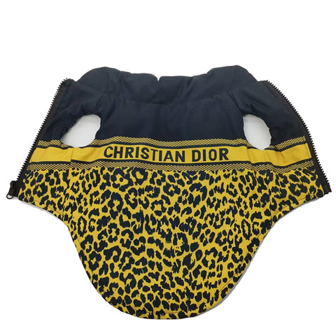 dior dog gilet yellow